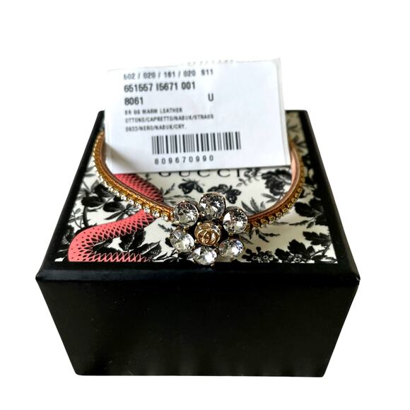 Authentic GUCCI Gold Double G Crystal Rhinestone Bracelet NEW - Picture 7 of 16